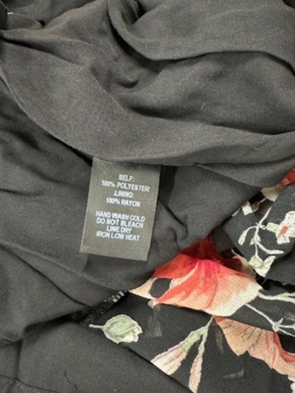 Lulus Awakened Black Floral Print Chiffon Maxi Wrap Dress NWT - Picture 7 of 8